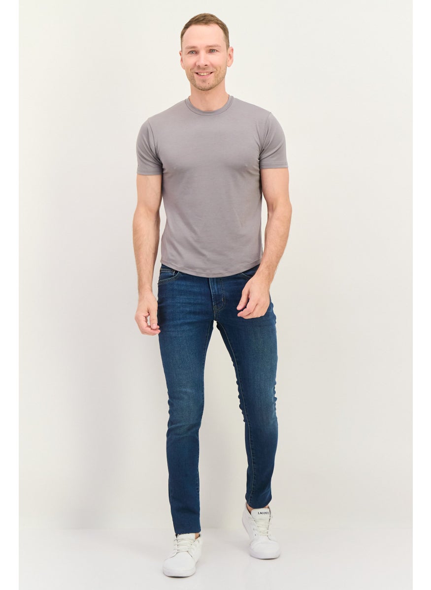 Men Skinny Fit Washed Stretchable Jeans, Blue