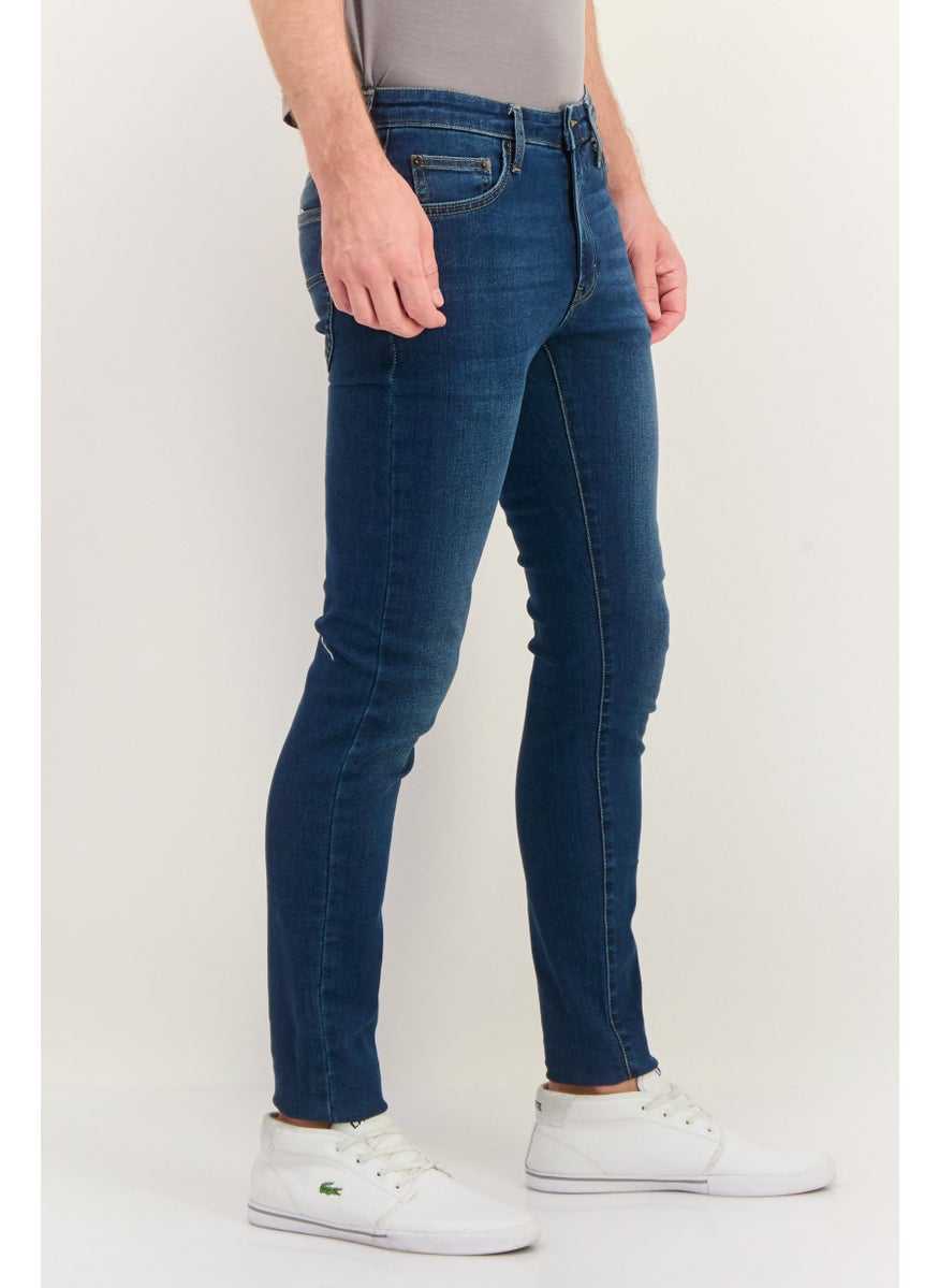 Men Skinny Fit Washed Stretchable Jeans, Blue