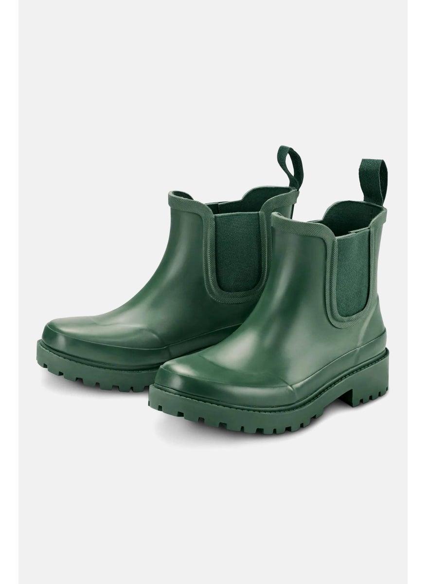 Women Chelsea Slip On Rainboots, Green