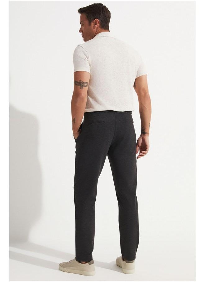 June Men Regular Fit Knitted Trouser Anthracite