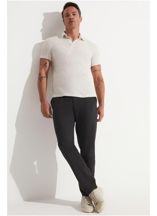 June Men Regular Fit Knitted Trouser Anthracite