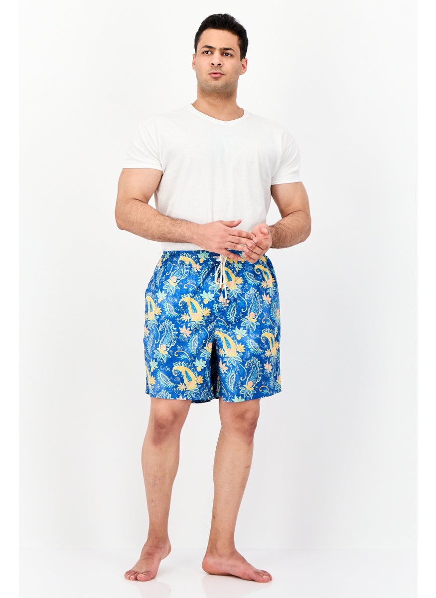 Men Inseam Allover Print Swim Shorts, Multicolor