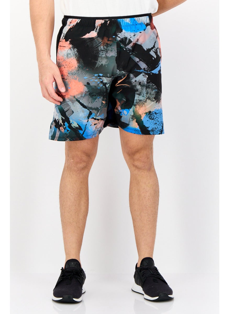 Men Sportswear Fit Drawstring Training Short, Multicolor