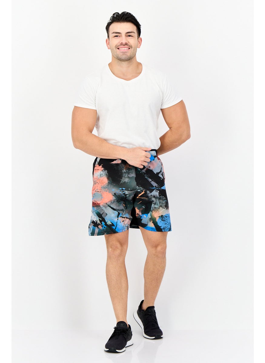 Men Sportswear Fit Drawstring Training Short, Multicolor