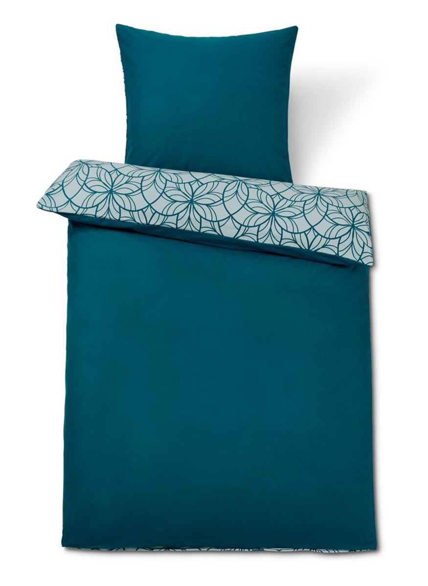 Flannelette Duvet Set 140 x 200 cm, Blue