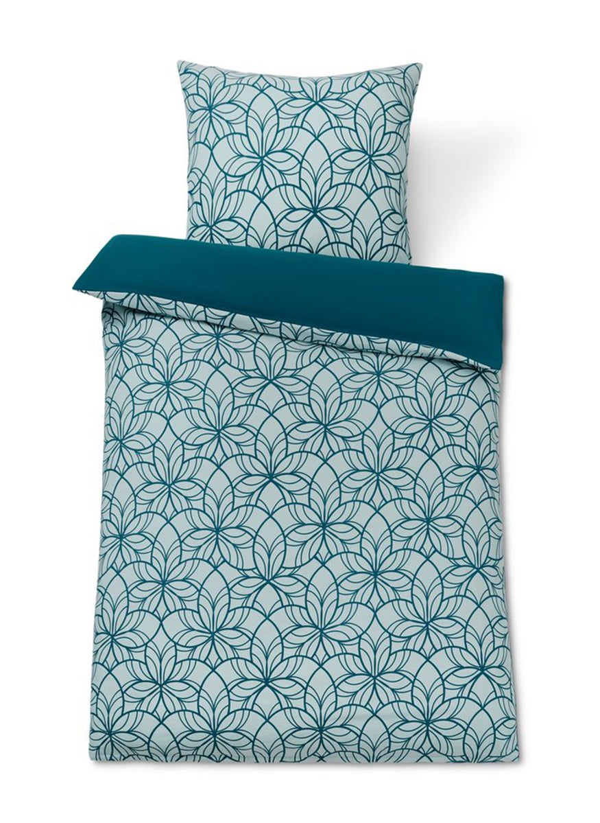 Flannelette Duvet Set 140 x 200 cm, Blue