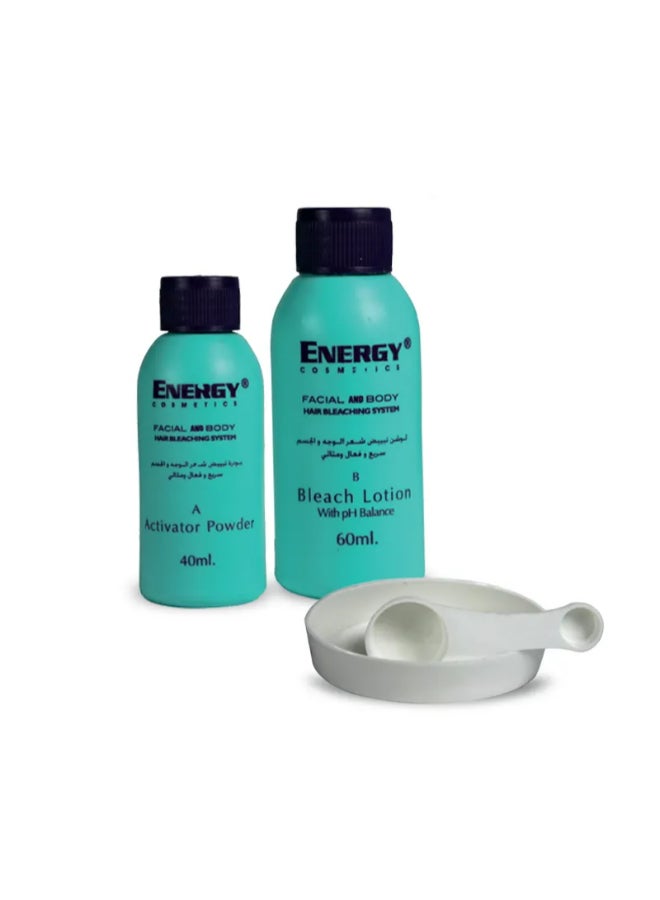 Facial And Body Hair Bleaching System White 40+60grams