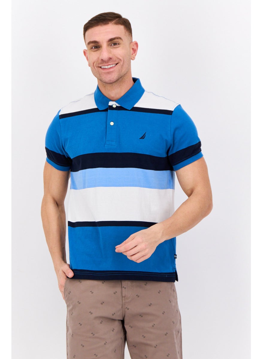 Men Regular Fit Embroidered Logo Short Sleeve Polo Shirt, Multicolor
