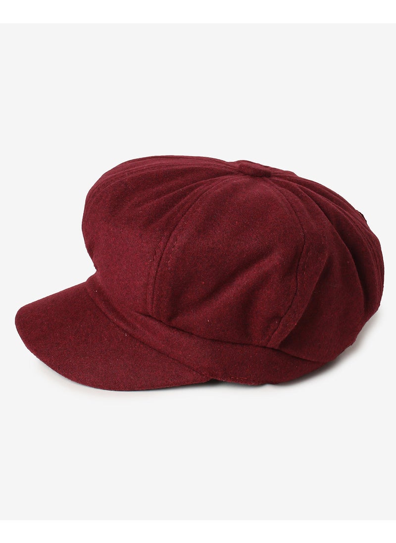 Solid Maroon Vintage Newsboy Cap