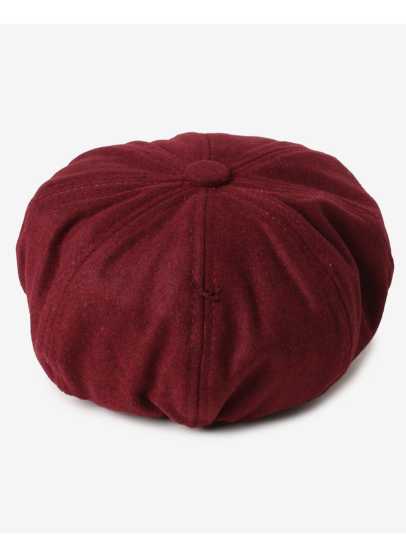 Solid Maroon Vintage Newsboy Cap