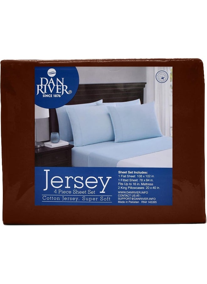 DAN RIVER California King Jersey Sheet Set