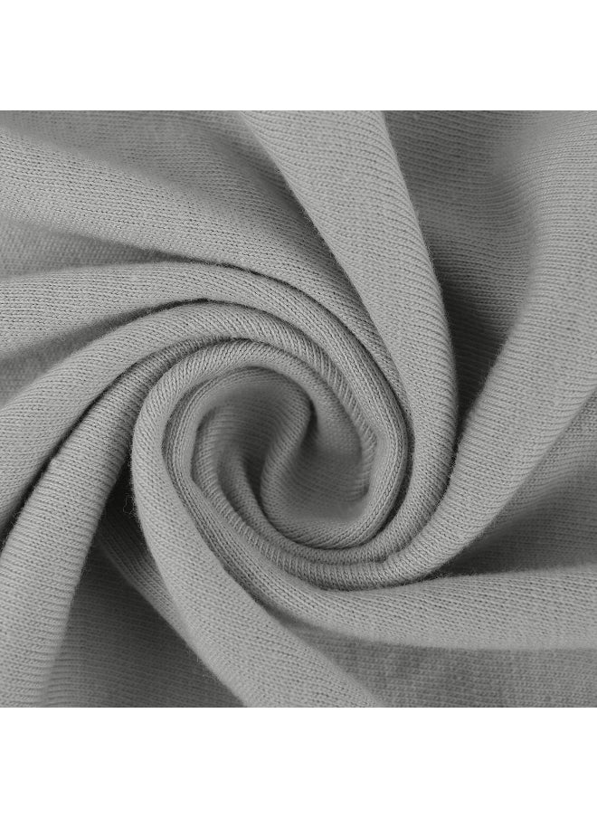 DAN RIVER 100% Cotton Jersey Fitted Sheet, Queen, Grey, 16 Inch Deep Pockets, Ultra Soft & Breathable, Stretchy Knit Fabric, Fitted Bed Sheet for Queen Mattress