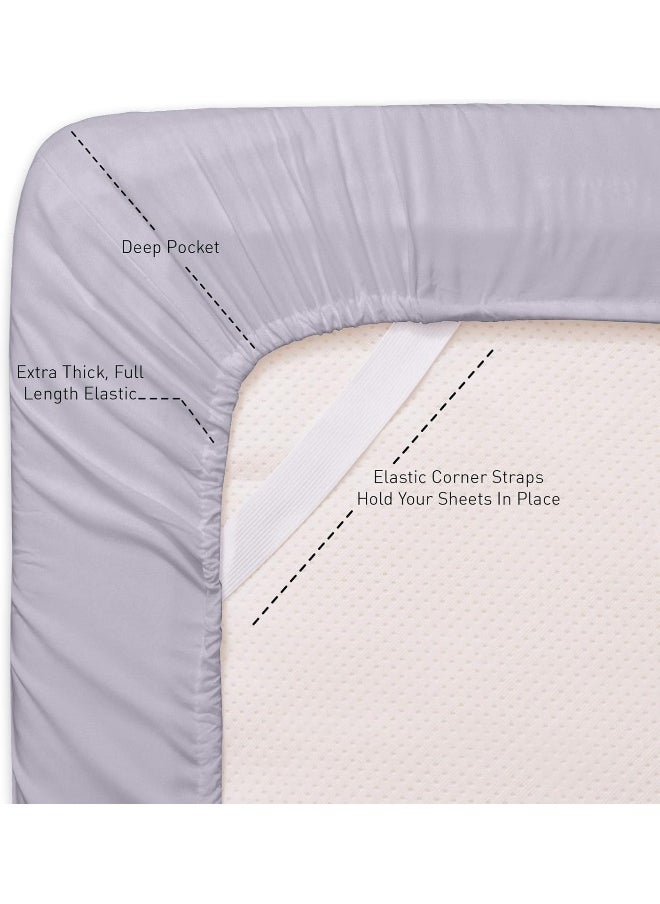 Full Size Bed Sheets - 6 Piece 1500 Supreme Collection Fine Brushed Microfiber Deep Pocket Full Sheet Set Bedding - 2 Extra Pillow Cases, Great Value, Full, Lilac