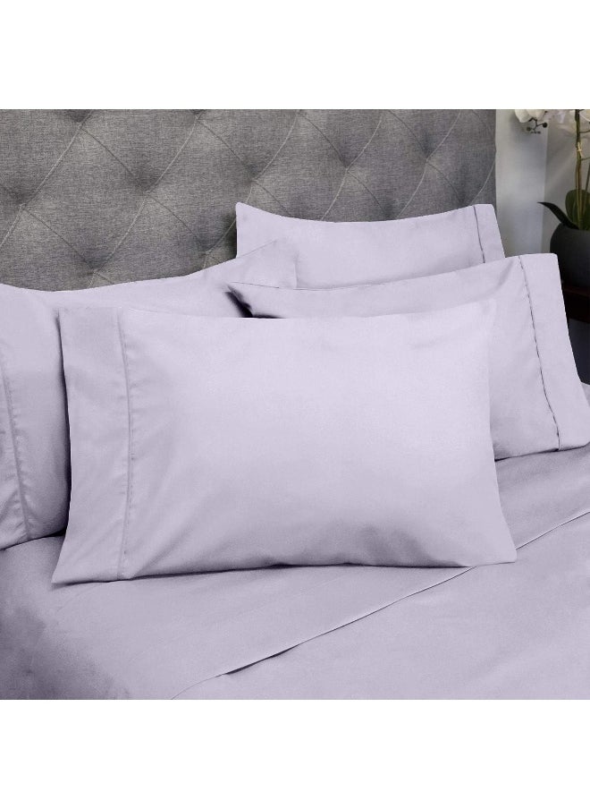 Full Size Bed Sheets - 6 Piece 1500 Supreme Collection Fine Brushed Microfiber Deep Pocket Full Sheet Set Bedding - 2 Extra Pillow Cases, Great Value, Full, Lilac