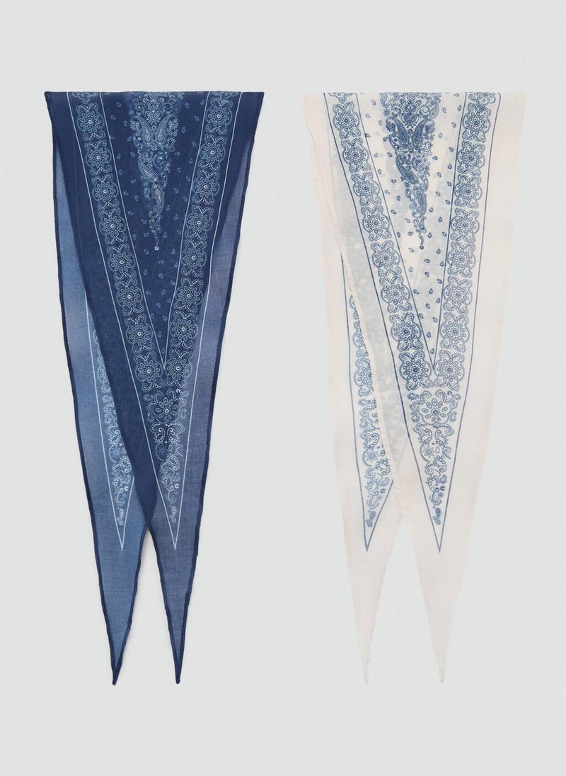 Set Of 2 Combined Scarves