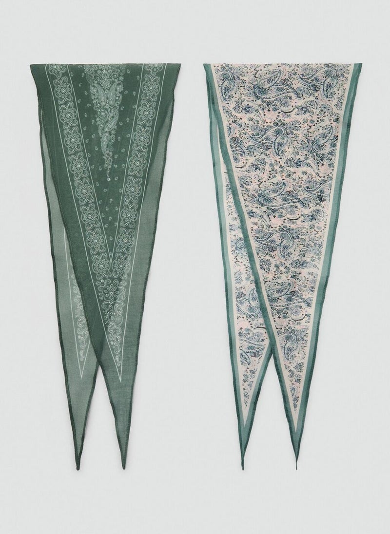 Set Of 2 Combined Scarves