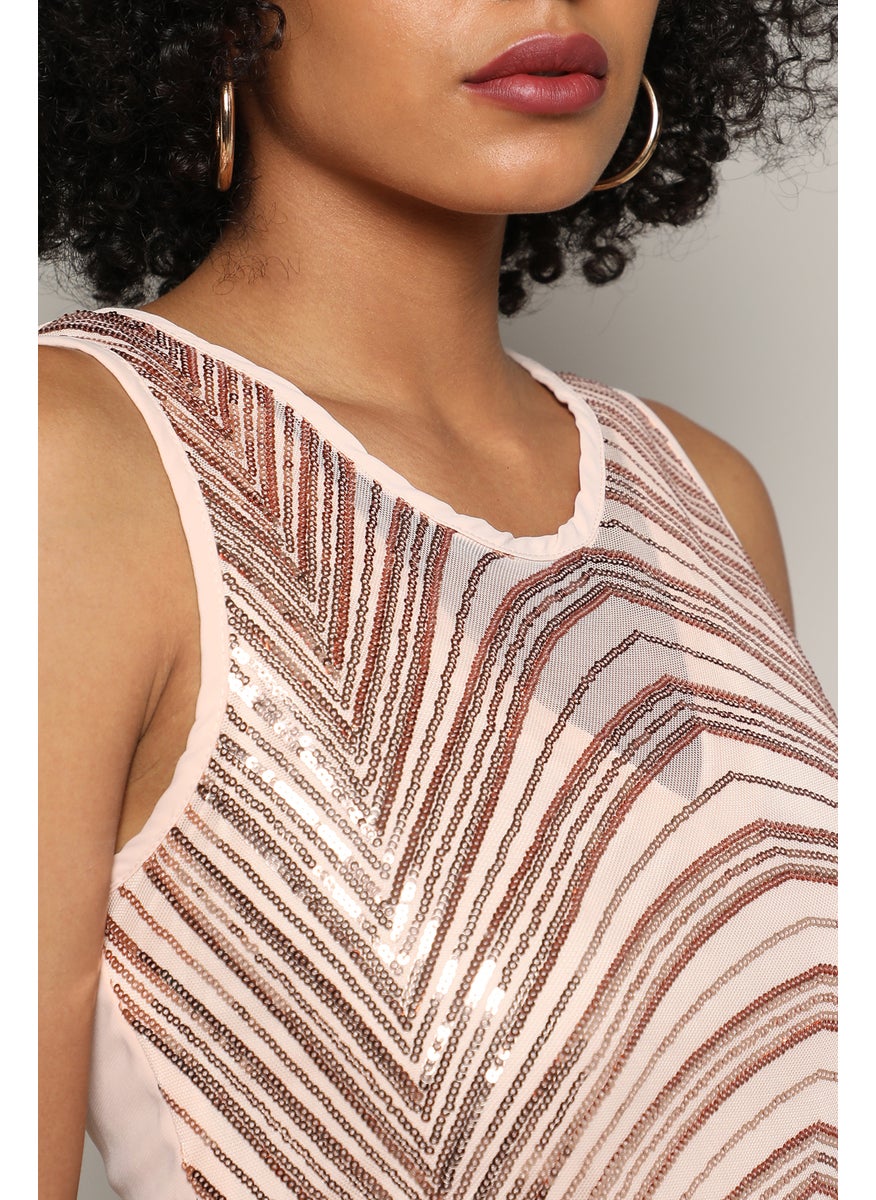 Sequin Chevron Dress