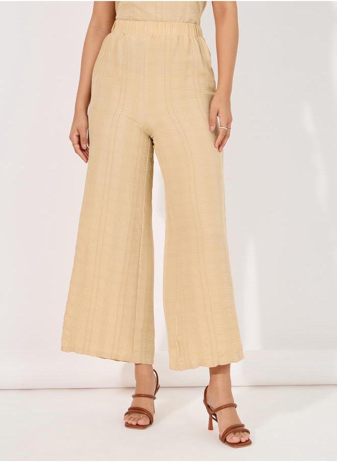 Textured Top & Wide Leg Pants Modest Set
