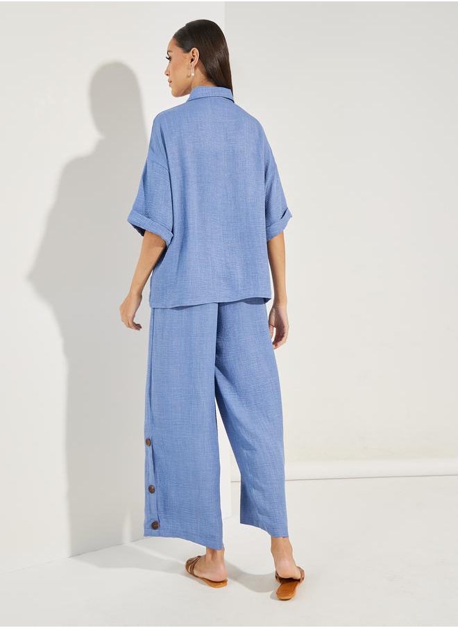 Styli Oversized Top and Wide Leg Pants Modest Set