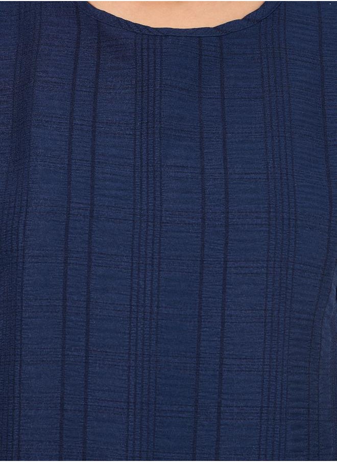 Textured Top & Wide Leg Pants Modest Set