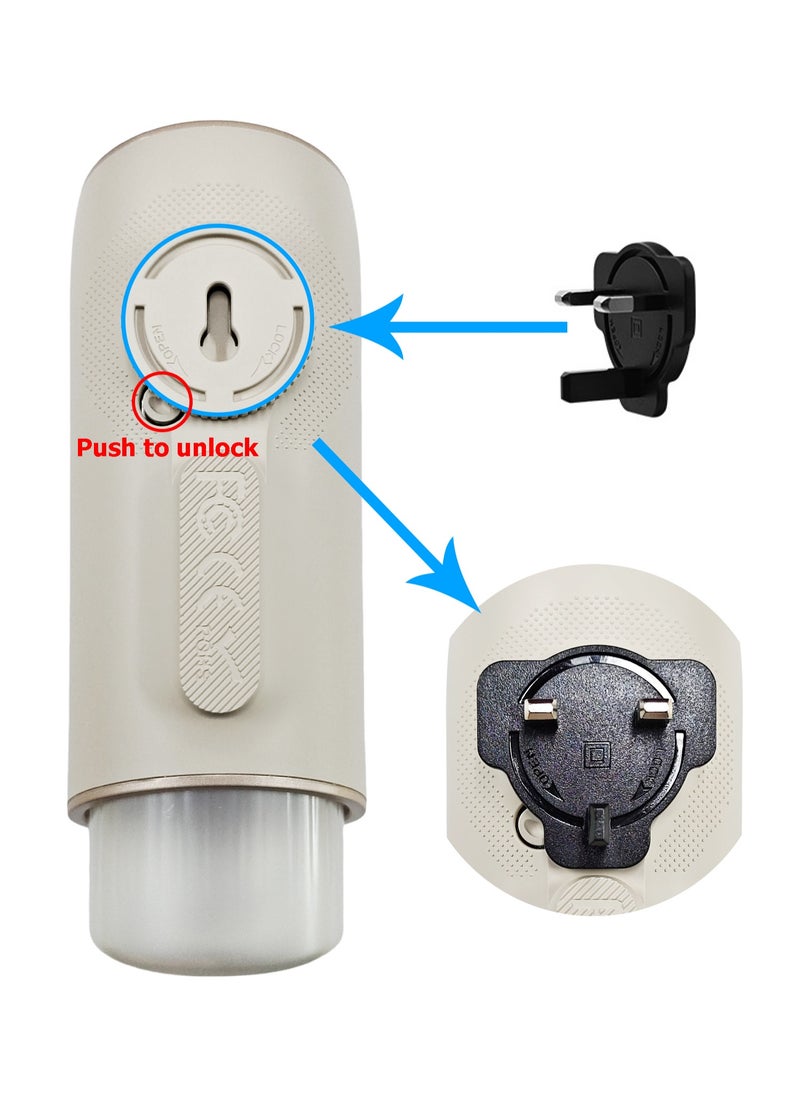 Air Fragrance Device - Air Freshener - Essential Oil Diffuser - Waterless Fragrance Diffuser - Air Perfuming Device with Light Sensor - Wall Mounted Aroma Diffuser with Night Light - Smart Automatic Spray - Cordless Deodorizer - Built-in Battery - 130ml