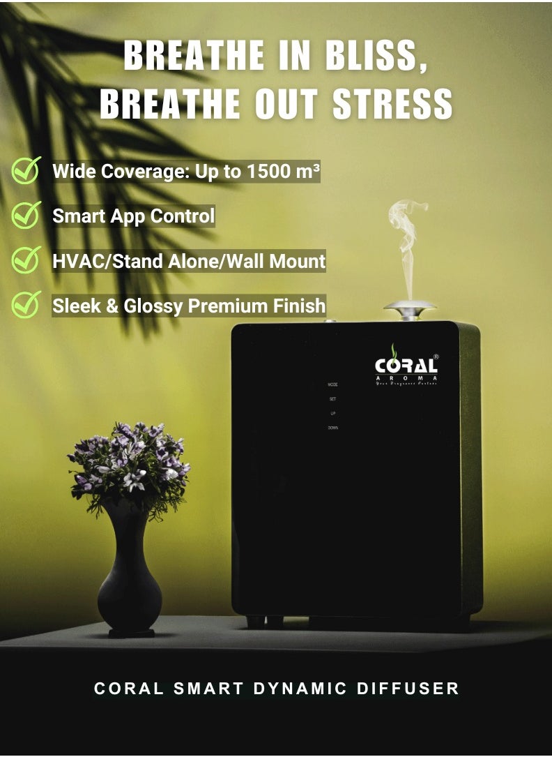 Smart Dynamic HVAC Scent Diffuser | 4300 Sqft Coverage | App Control | 1 Year Warranty