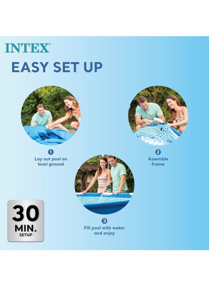 Intex Rectangular Metal Frame Pool - 28271, Multi Color 260cm x 160cm x 65cm