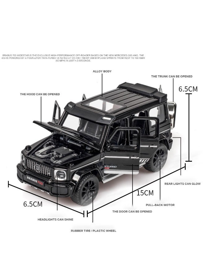 1:32 Alloy Collectible Brabus G700 Car Model Toy, Diecast Zinc Alloy Brabus Pull Back Collectible Toy Car, Sound and Light Pull Back Model Car for Kids Boy Girl Gift 15cm*6.5cm*6.5cm