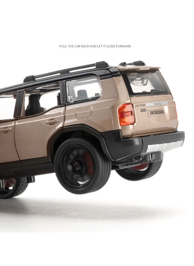 1:32 Alloy Collectible Prado Car Model Toy, Diecast Zinc Alloy Prado Pull Back Collectible Toy Car,  Sound and Light Pull Back Model Car for Kids Boy Girl Gift 15.3cm*6cm*6.5cm