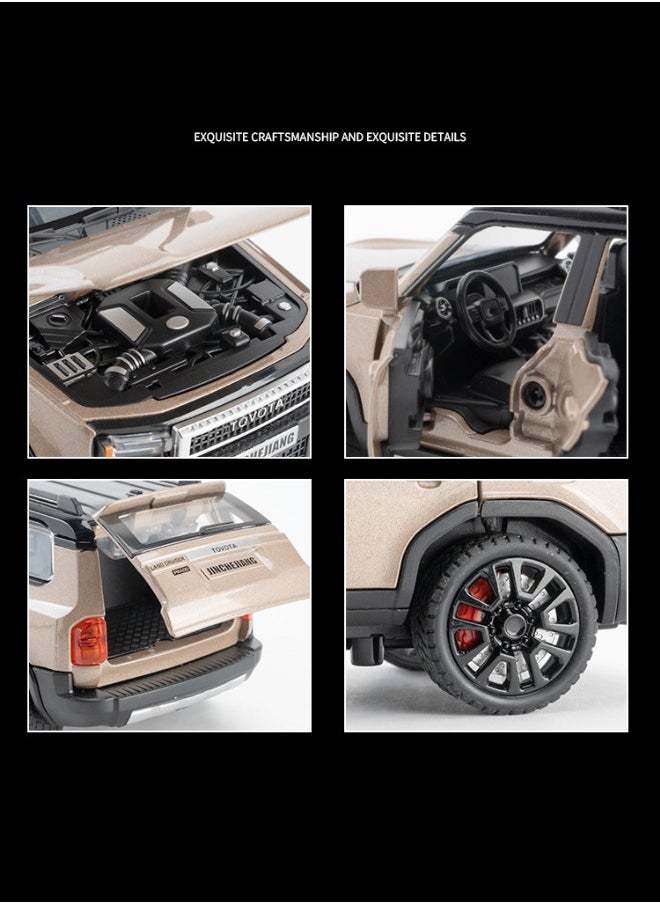 1:32 Alloy Collectible Prado Car Model Toy, Diecast Zinc Alloy Prado Pull Back Collectible Toy Car,  Sound and Light Pull Back Model Car for Kids Boy Girl Gift 15.3cm*6cm*6.5cm