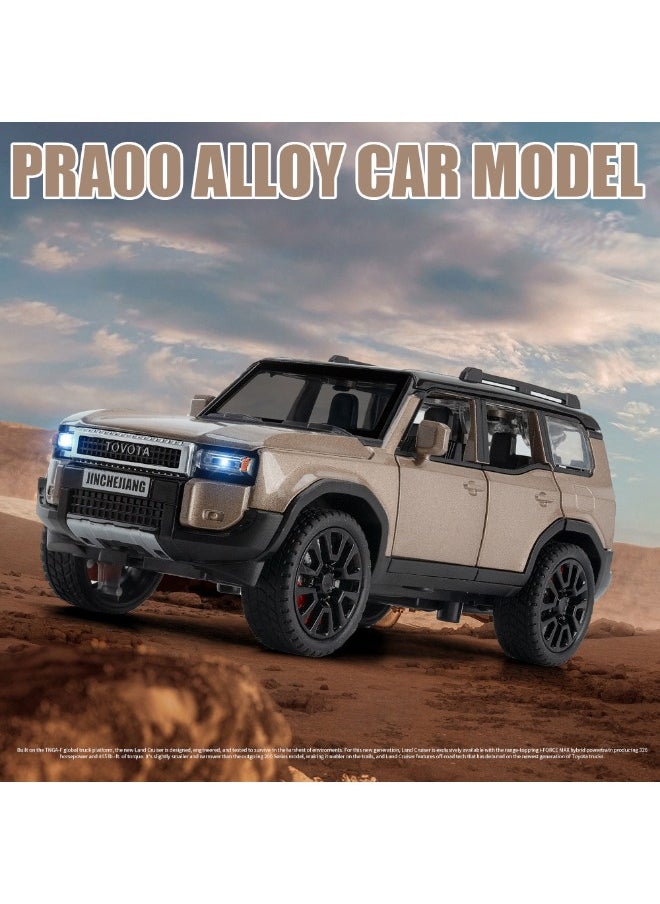 1:32 Alloy Collectible Prado Car Model Toy, Diecast Zinc Alloy Prado Pull Back Collectible Toy Car,  Sound and Light Pull Back Model Car for Kids Boy Girl Gift 15.3cm*6cm*6.5cm