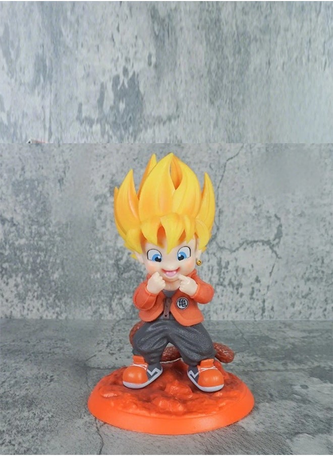 Dragon Ball Fashion Kid Goku Action Figure Decorative Resin Sculpture Home Decor Statue, Art Figurine Home Ornament Decoration for Office, Living Room, Bedroom, Book Shelf, TV Cabinet, Desktop