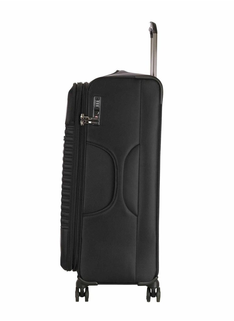 FORNAX SPINNER 66 CM TSA JET BLACK LUGGAGE TROLLY BAG