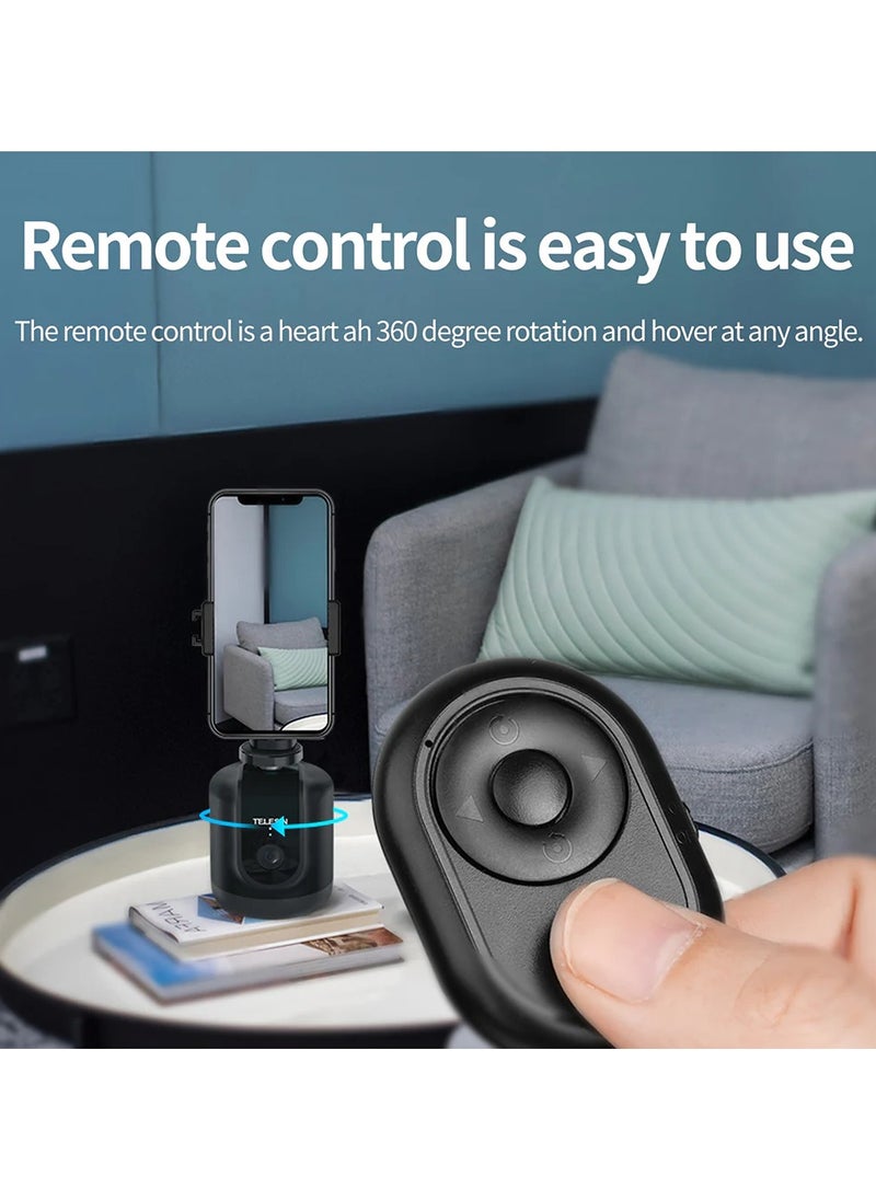 360 Rotation Smart Selfie Gimbal, Auto Face & Object Tracking AI Face Recognition Electric Gimbal, Bulit-in HD Camera, for Vlog, Live Broadcast, Makeup, Mobile action camera mount