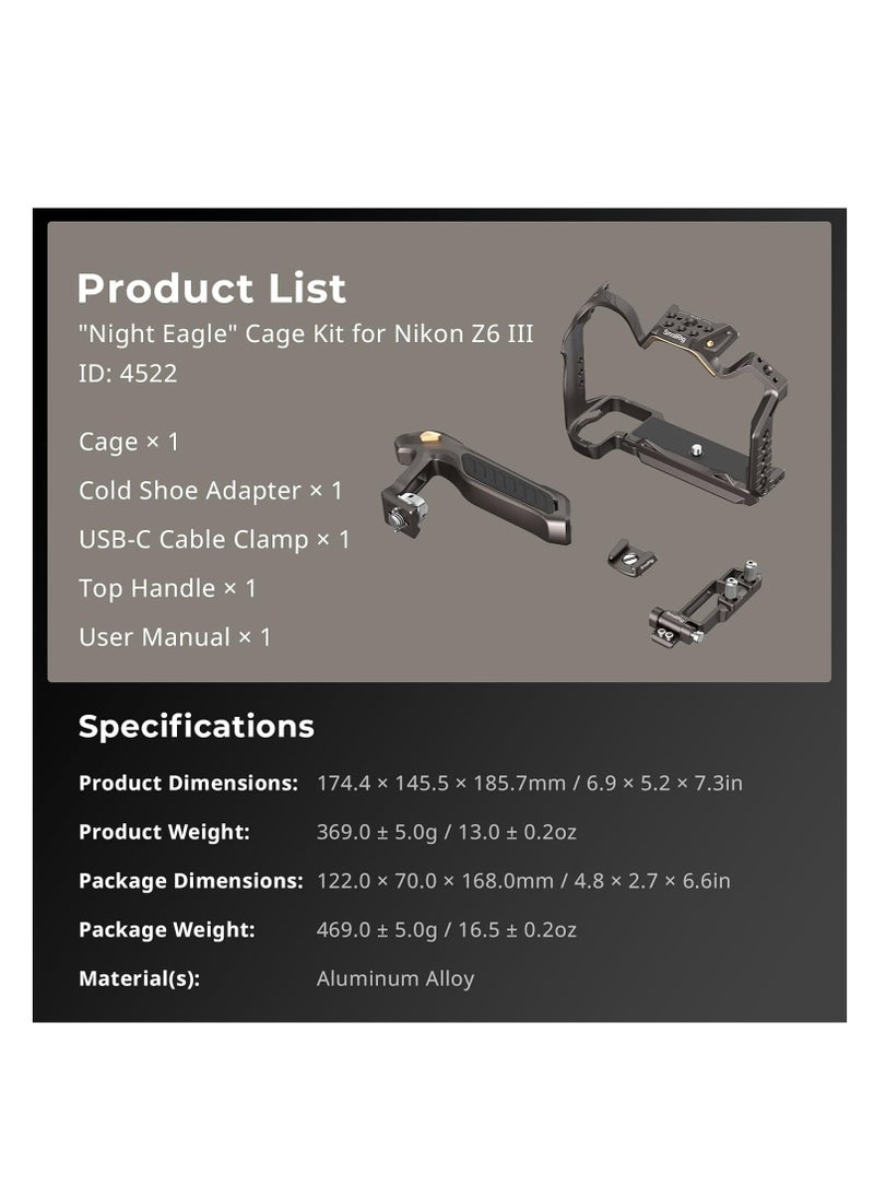 SmallRig “Night Eagle” Camera Cage Kit for Nikon Z6 III (4522)