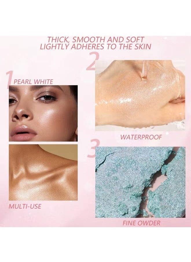 Sky Highlighter, Powder Shimmering Glitter Long Lasting Waterproof Contouring Smooth Silk Fine Natural Illuminator for Nose Eye Face Body to Brighten Skin 8G #01