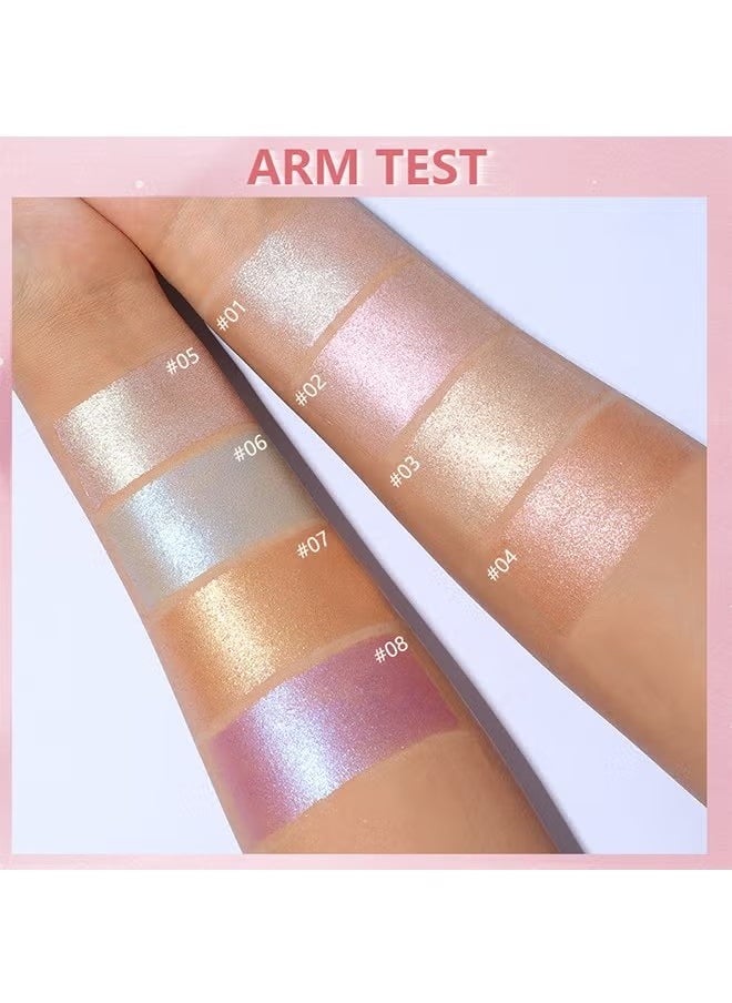 Sky Highlighter, Powder Shimmering Glitter Long Lasting Waterproof Contouring Smooth Silk Fine Natural Illuminator for Nose Eye Face Body to Brighten Skin 8G #01