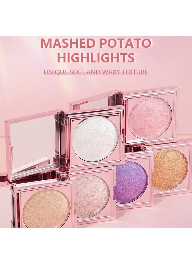 Sky Highlighter, Powder Shimmering Glitter Long Lasting Waterproof Contouring Smooth Silk Fine Natural Illuminator for Nose Eye Face Body to Brighten Skin 8G #01