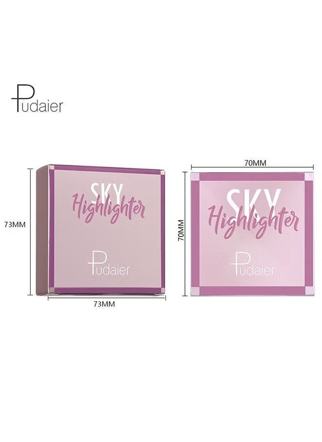 Sky Highlighter, Powder Shimmering Glitter Long Lasting Waterproof Contouring Smooth Silk Fine Natural Illuminator for Nose Eye Face Body to Brighten Skin 8G #01