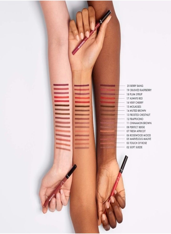 مجموعة سيفورا - قلم تحديد شفاه ملون مقاوم للتحويل يدوم 8 ساعات - 07 مشمشي طازج - بني فاتح مطفي - قلم تحديد شفاه دقيق مقاوم للماء باللون الوردي الناعم، 1.2 غرام