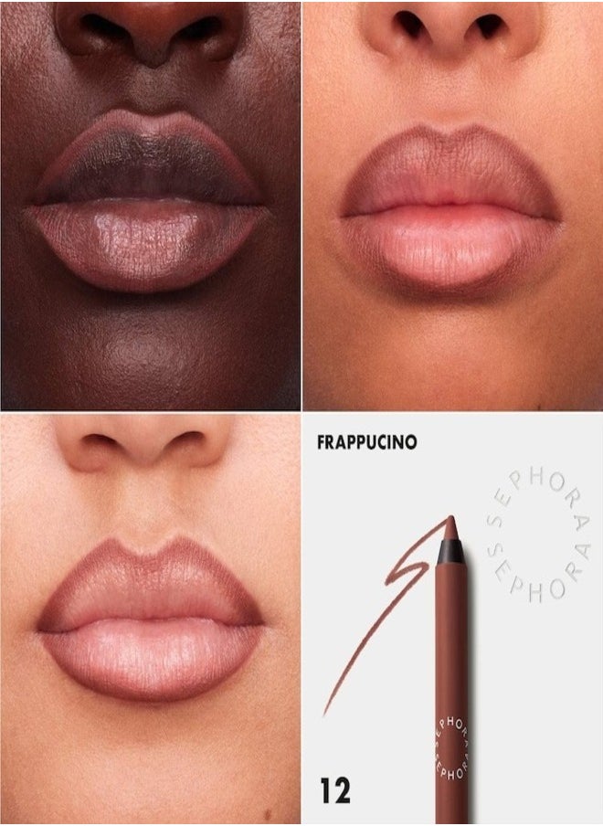 SEPHORA COLLECTION Colorful 8HR Longwear Transferproof Lip Liner 12 Frappucino - Matte Chestnut Brown – Waterproof Precision Lip Pencil in Soft Pink, 1.2g