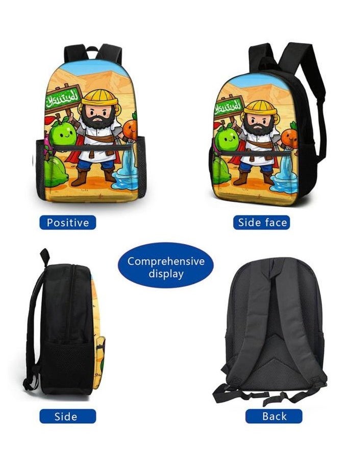 Cartoon three-piece schoolbag with zipper - 506