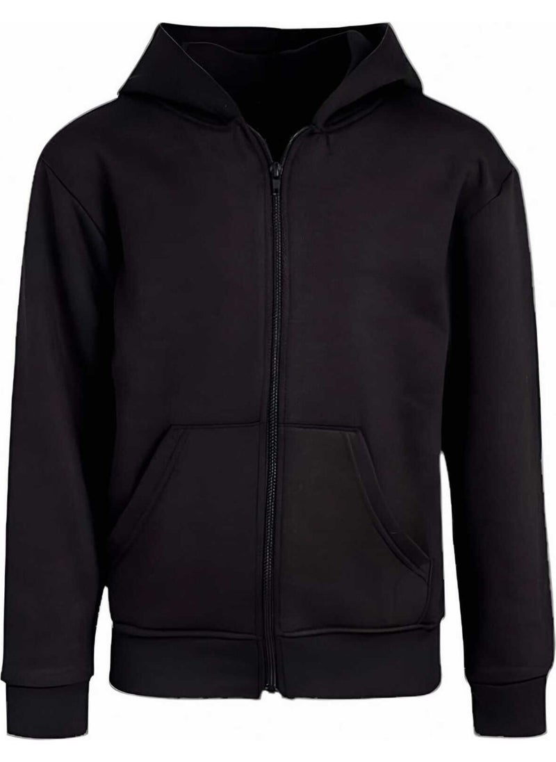 Kids Cotton Hooded Zippered Sweatshirt 2 Piece Set