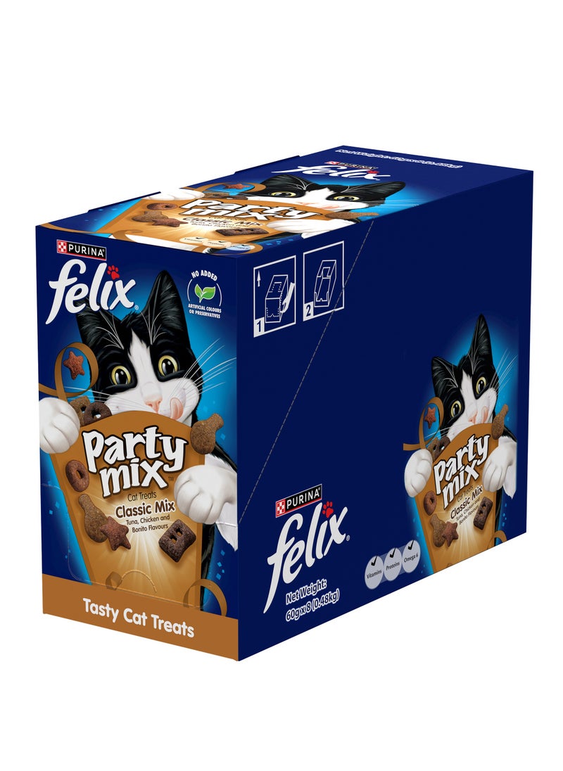 Felix Party Mix Classic Mix Cat Treats 8 x 50g