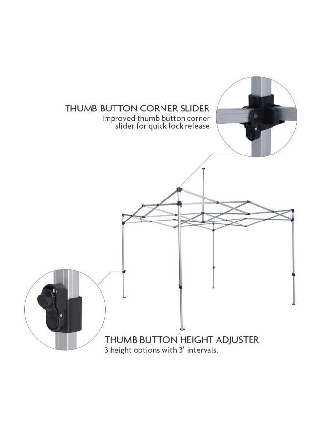 Commercial Grade 3*3M Outdoor Easy Pop Up Canopy Tent with Heavy Duty Aluminum Straight Leg and 420D Waterproof Top, Portable Event Party Shade Shelter