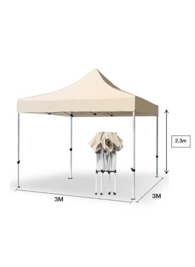 Commercial Grade 3*3M Outdoor Easy Pop Up Canopy Tent with Heavy Duty Aluminum Straight Leg and 420D Waterproof Top, Portable Event Party Shade Shelter