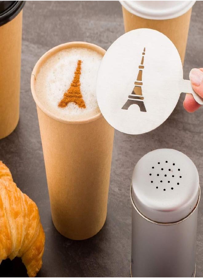 Restaurantware Restpresso 4.75 Inch Latte Stencil, 1 Eiffel Tower Coffee Stencil - Coffee Art Template, Decorate Cupcakes, Cakes, or Cookies, Stainless Steel Cappuccino Stencil, Heat-Resistant