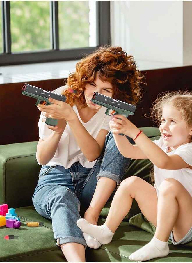 Soft Bullet Gun Toy Foam Blasters Soft Bullet Shell Ejection Soft Bullet Toy Gun with Soft Bullets & Pull Back Action & Darts Targets Set Pistol Toys for Kids