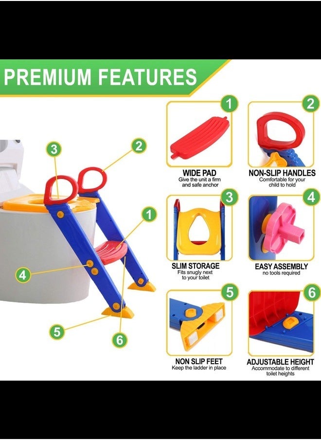Baby Ladder Toilet Ladder Chair Toilet Trainer Potty Toilet Seat Step up toddler Toilet Training Step Stool for Girls and Boys