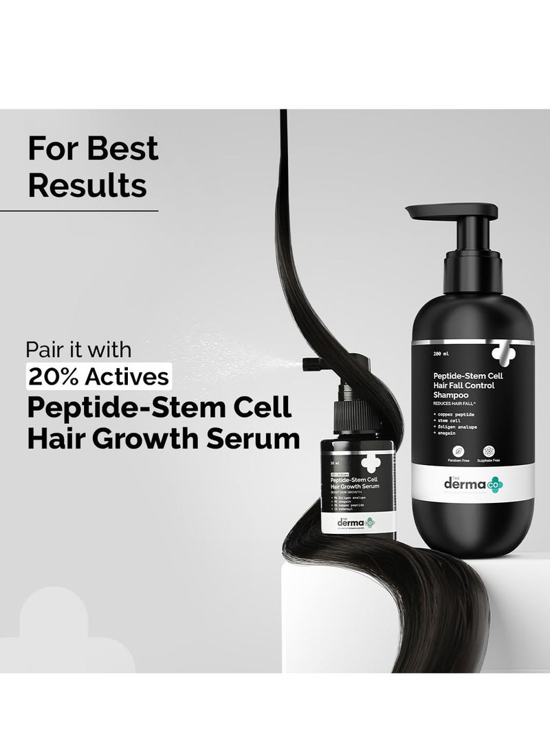 The Derma Co. Peptide- Stem Cell Hair Fall Control Shampoo | Paraben & Sulphate Free | Shampoo for Women & Men | Reduces hair fall and breakage | Improves Scalp health - 200 ml